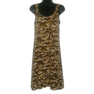 BCBG Max Azria Camouflage Tank Midi Dress Rayon/Spandex Blend Womens Casual Slee